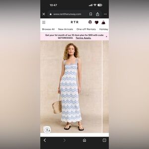 Splendid Blue and White Midi Dress